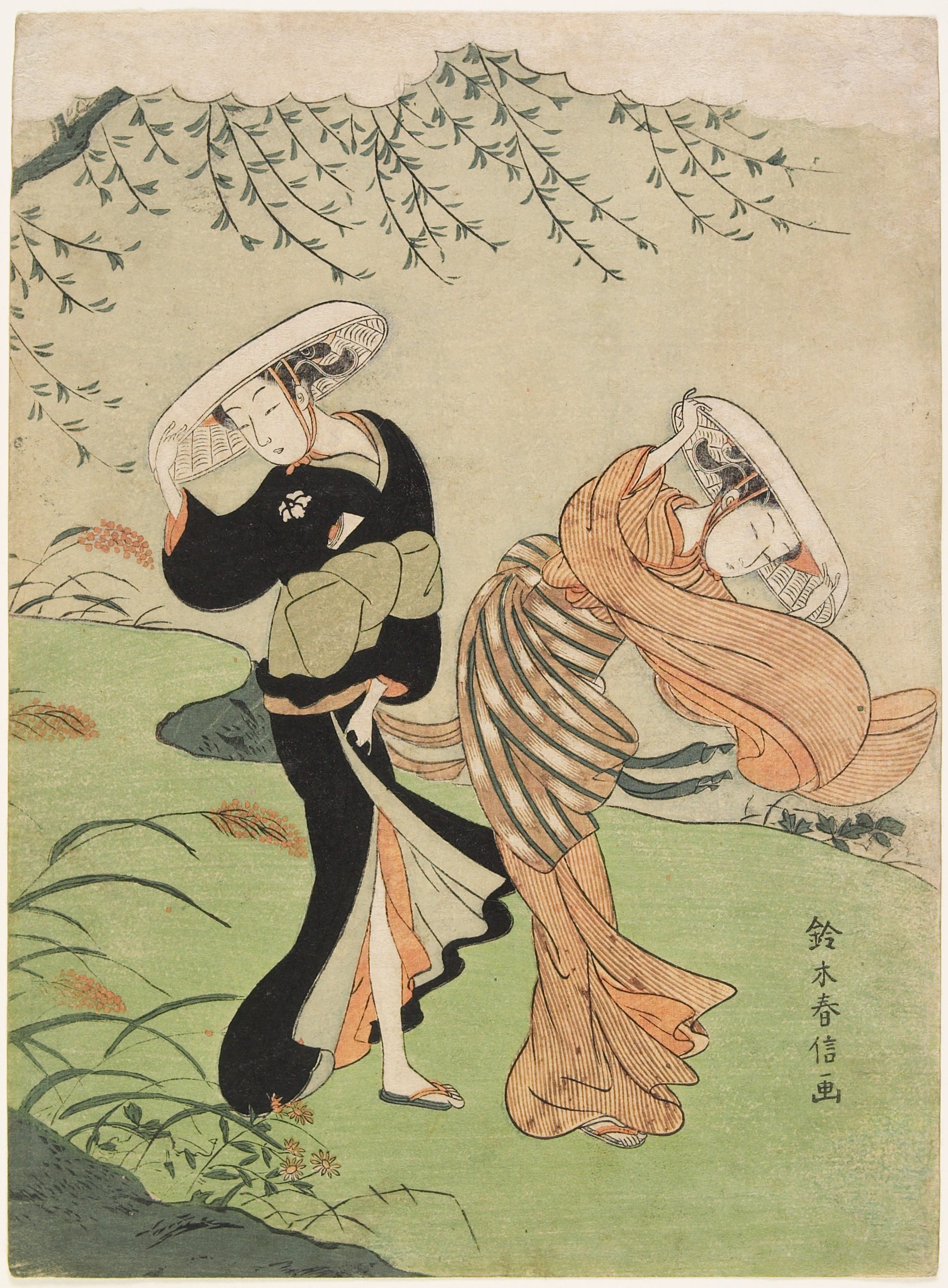 Two Women in the Autumn Wind, Suzuki Harunobu | Mia