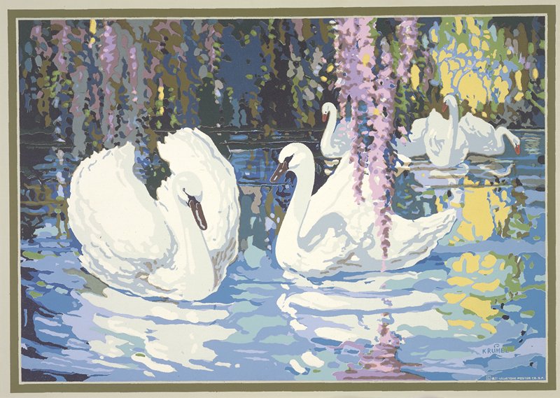 Swans, Leopold Krumel, 1927