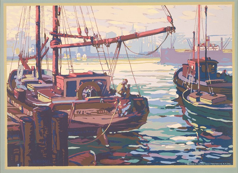 Harbor Boats, Leopold Krumel, 1928