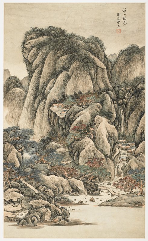 Autumnal Colors Among Streams and Mountains, Jin Yongxi, 1723