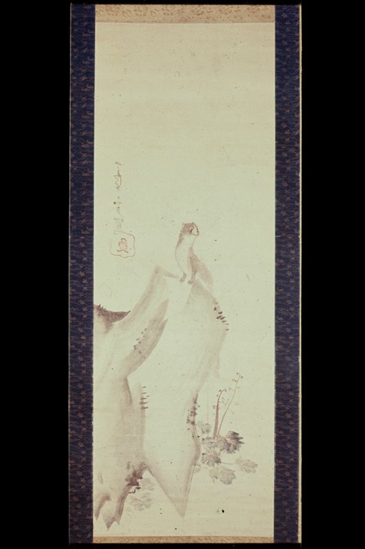 Weasel on Rock, Nagasawa Rosetsu, c. 1778
