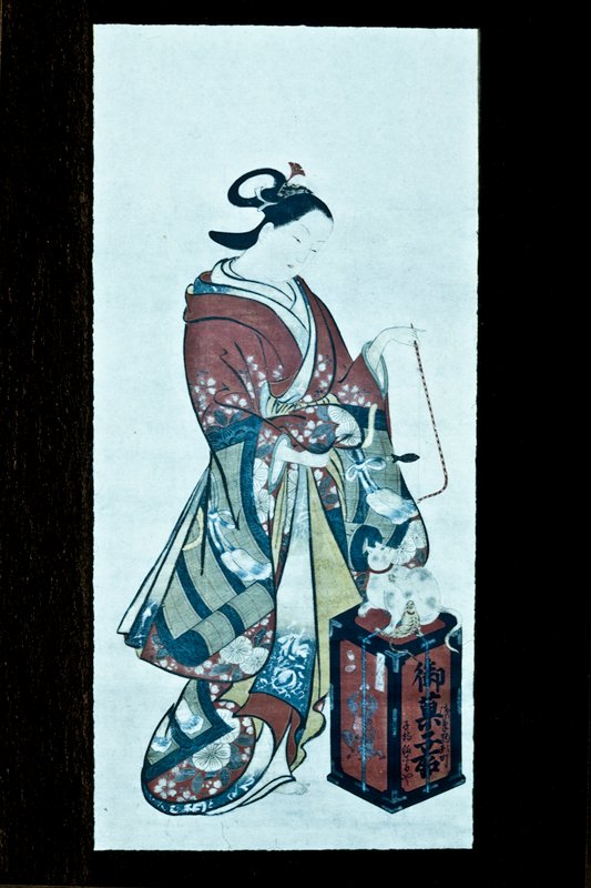 Standing Courtesan Playing with Cat and Kitten, Okumura Masanobu, c. 1715