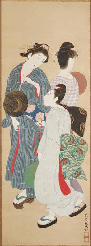 Beauties Outing in Summer Evening, Hayashi Rōen, c. 1800