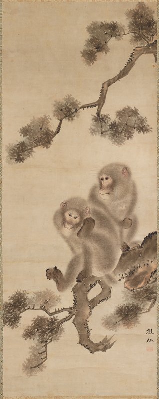 Two Monkeys in a Pine Tree, Mori Sosen, early 19th century