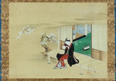 Young Man Playing a Shoulder Drum, Kawamata Tsunemasa, c. 1740s
