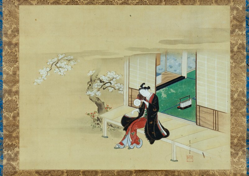 Young Man Playing a Shoulder Drum, Kawamata Tsunemasa, c. 1740s