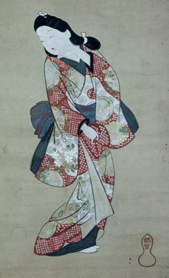 Beauty Looking Back, Hishikawa Moronobu, c. 1690