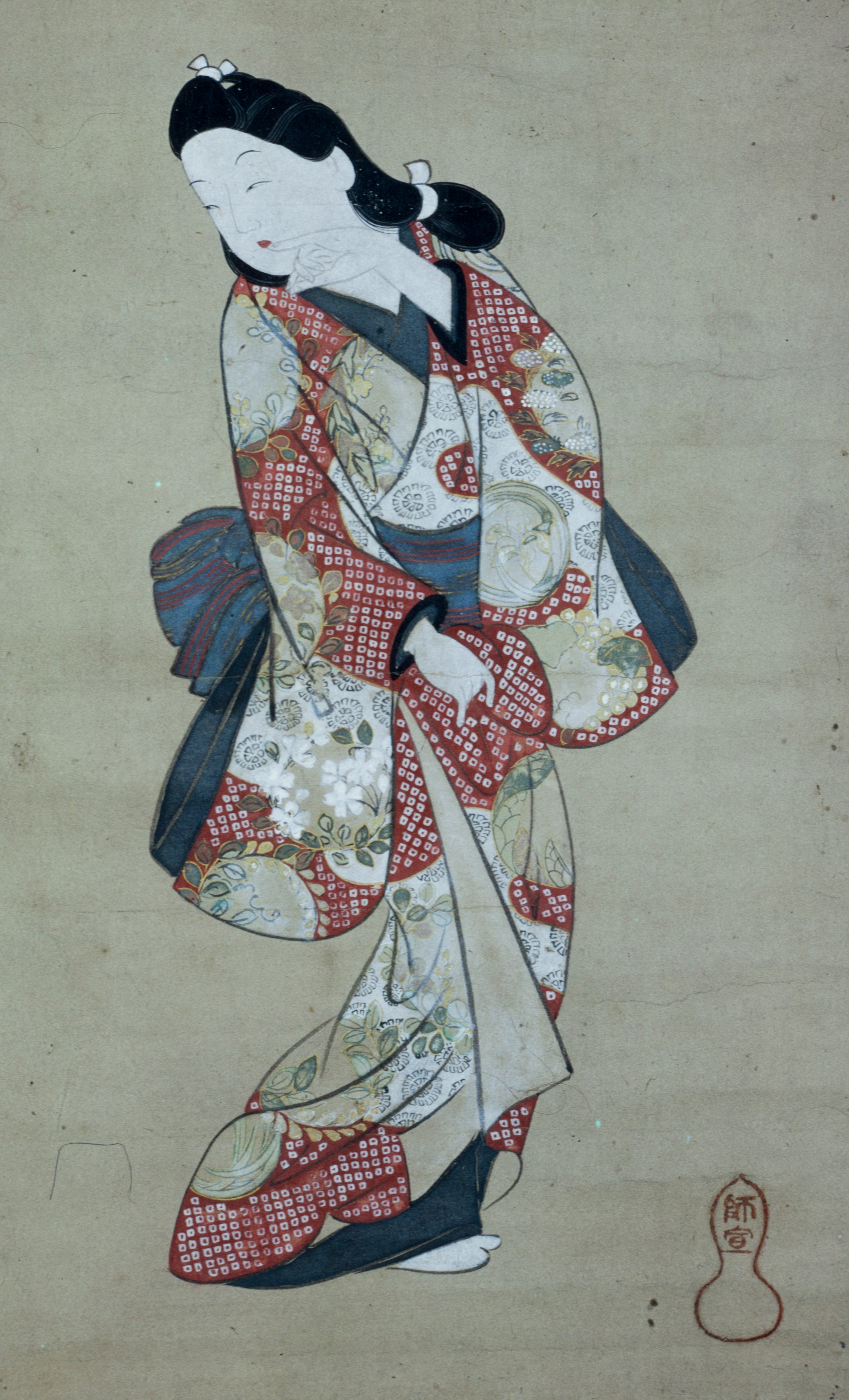 Beauty Looking Back, Hishikawa Moronobu | Mia