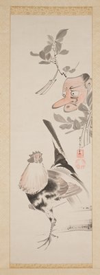 Cockerel and Tengu-Mask, Itō Jakuchū, c. 1775