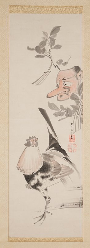 Cockerel and Tengu-Mask, Itō Jakuchū, c. 1775