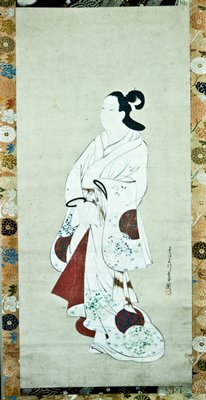 Standing Courtesan in White Kimono, Miyagawa Chōshun, first half 18th century