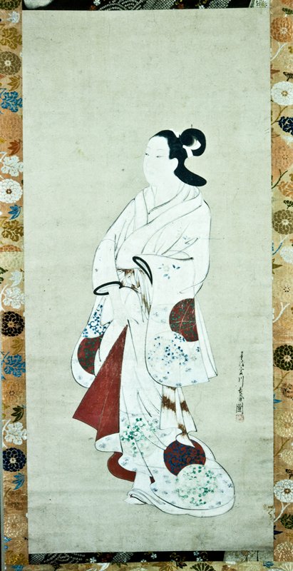 Standing Courtesan in White Kimono, Miyagawa Chōshun, first half 18th century