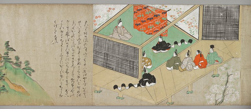 The Tenjin Shrine Scrolls [one of a pair], Tosa School, early 17th century