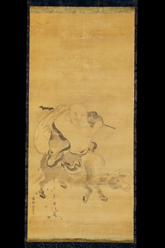 Hotei Riding a Waterbuffalo, Kano Yasunobu, 17th century