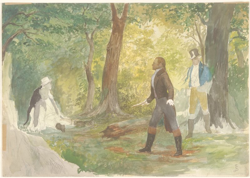 Study for the Duel of Burr and Hamilton, Julian Scott, c. 1876