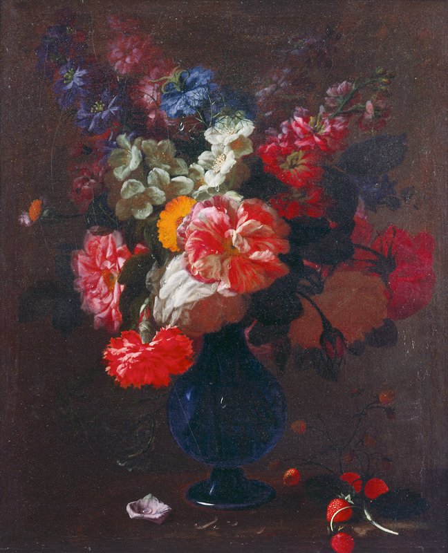Flowers in a Vase on a Ledge, Абрахам ван Беерен, XVII век