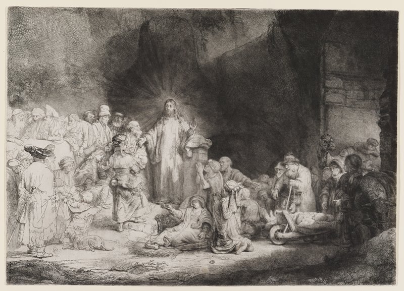 Christ Preaching (The Hundred Guilder Print) by Rembrandt van Rijn