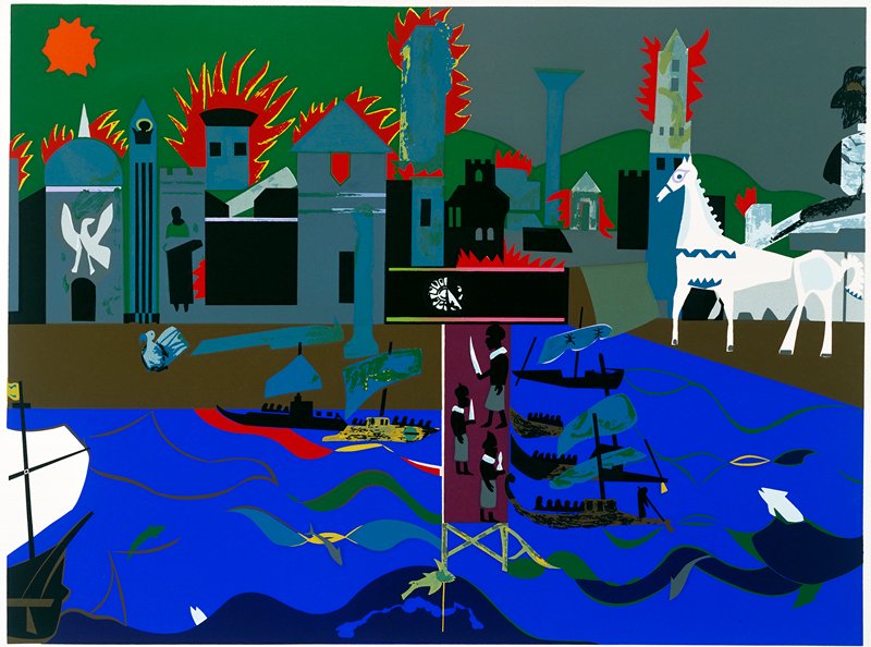 The Fall of Troy, Romare Howard Bearden, 1979
