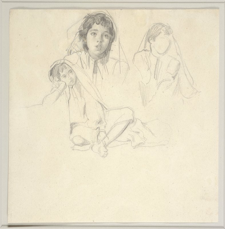 Three Studies of a Moroccan Girl, Edme-Alexis-Alfred Dehodencq, 1854–63