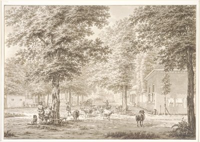 Dokumentasi “View of Heemstede”; Pen and brown ink, brush and gray wash, on white laid paper. Minneapolis Institute of Art.