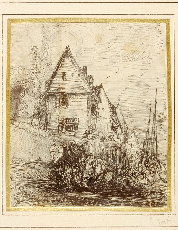 Fishing Village, Rodolphe Bresdin, c. 1850