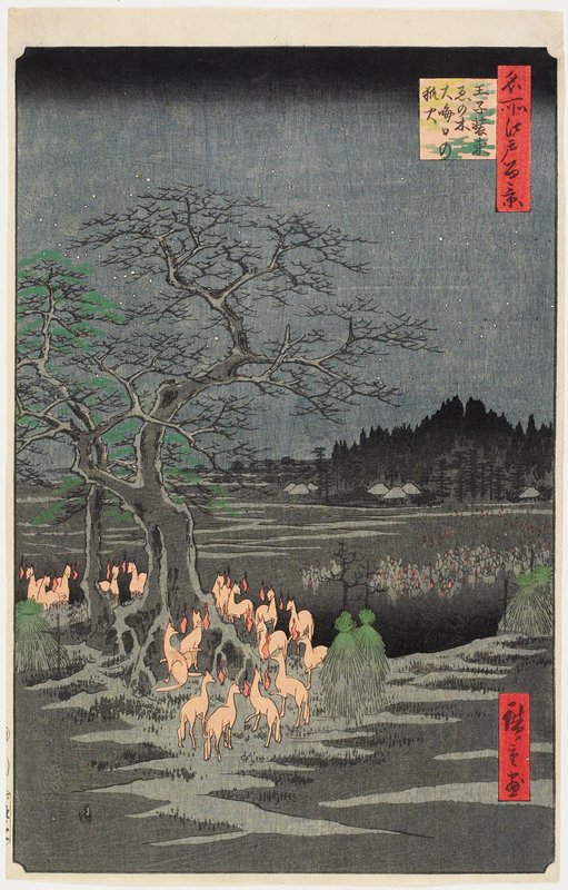 New Year's Eve Foxfires at the Changing Hackberry Tree in Ōji