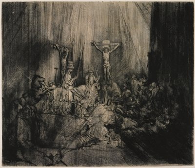 Dokumentasi “The Three Crosses”; Drypoint and burin (fourth state). Minneapolis Institute of Art.