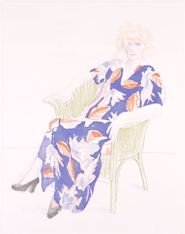 Celia in a Wicker Chair, David Hockney, 1974