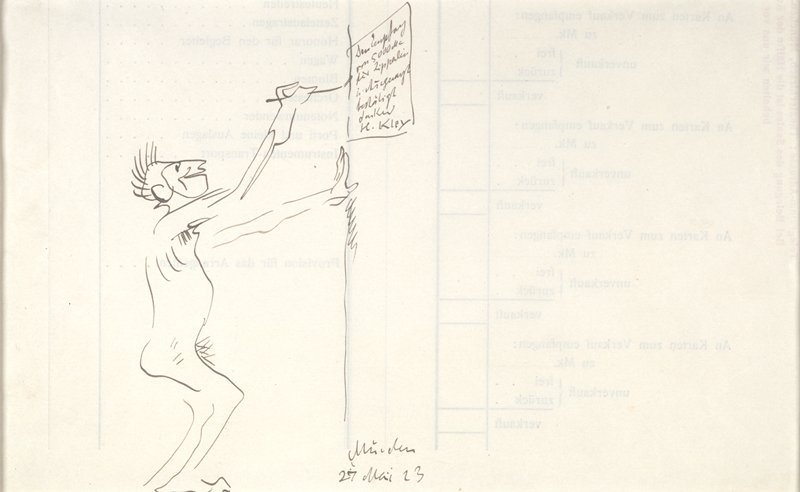 Nude Man Making a Sign, Heinrich Kley, 1923