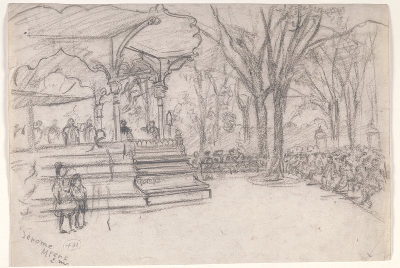 Central Park Bandstand, Jerome Myers, c. 1910