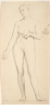 Dokumentasi “Standing Female Nude, Study for Saint Bathilde”; Black chalk on paper. Minneapolis Institute of Art.