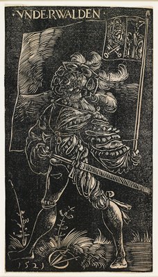 Dokumentasi “The Standard Bearer of Unterwalden”; White-line woodcut. Minneapolis Institute of Art.