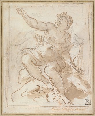 Dokumentasi “Allegory of America”; Pen and brown ink and wash, over black chalk. Minneapolis Institute of Art.