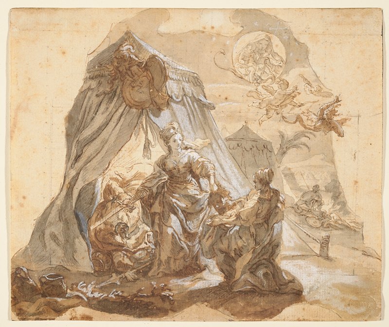 Judith with the Head of Holofernes, and a Vision of the Virgin and Child Casting Out Evil, Gottfried Bernhard Göz, c. 1749
