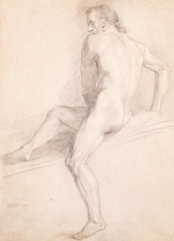 Male Nude: Academic Study, Benjamin West, 1787