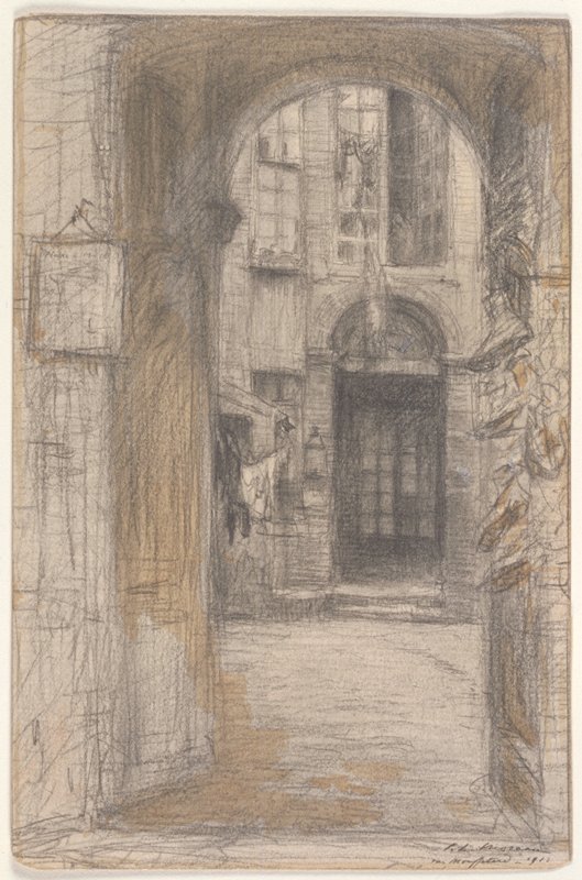 Rue Mouffetard, Pierre Louis Moreau, 1912