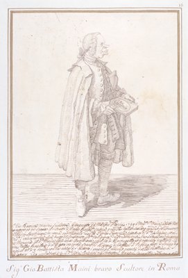 Dokumentasi “Portrait of Giovanni Battista Maini”; Pen and brown ink over traces of black chalk. Minneapolis Institute of Art.