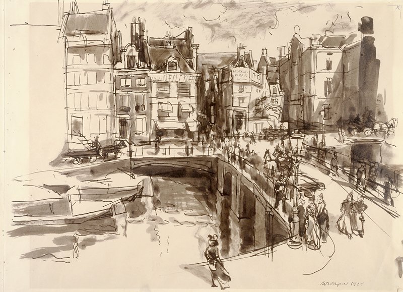 The Narrow Bridge, Amsterdam, Wilhelm Wagner, 1922