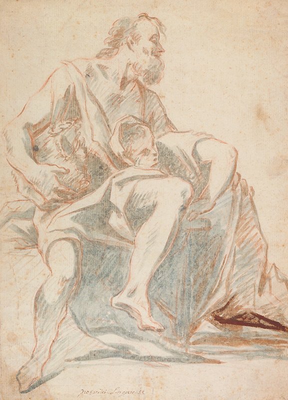 Study of Two Figures, Giuseppe Antonio Petrini, 18th century