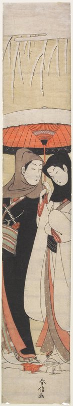 Lovers Sharing a Single Umbrella, Suzuki Harunobu, c. 1770
