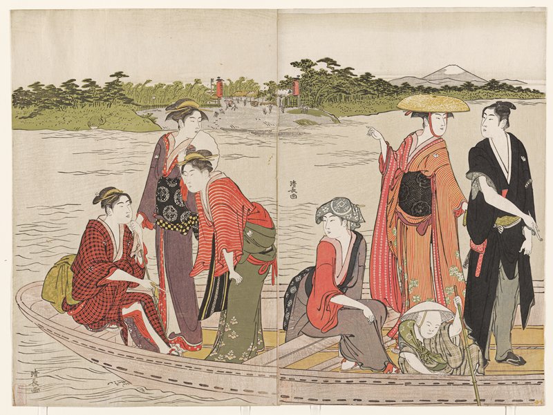 Ferry at Rokugō, Torii Kiyonaga, c. 1784