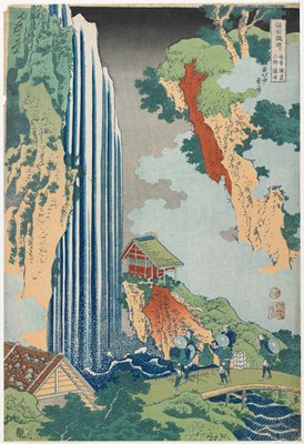 Dokumentasi “The Waterfall at Ono on the Kisokaidō Road”; Woodblock print (nishiki-e), ink and color on paper. Minneapolis Institute of Art.