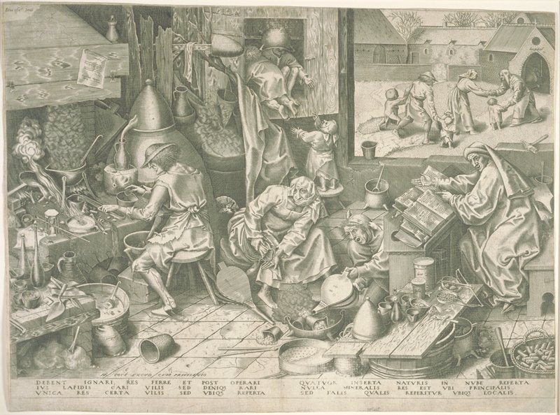 The Alchemist, Philips Galle, c. 1558