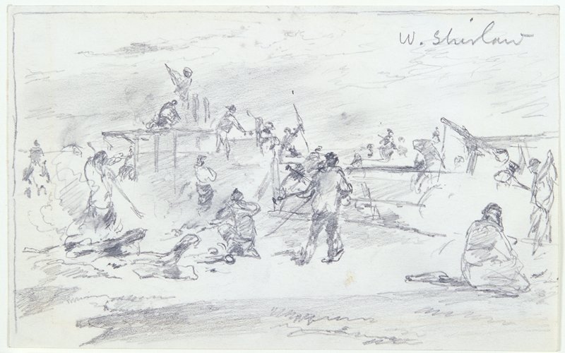 Sketch made on Indian Reservation, Montana, Walter Shirlaw, 19th century