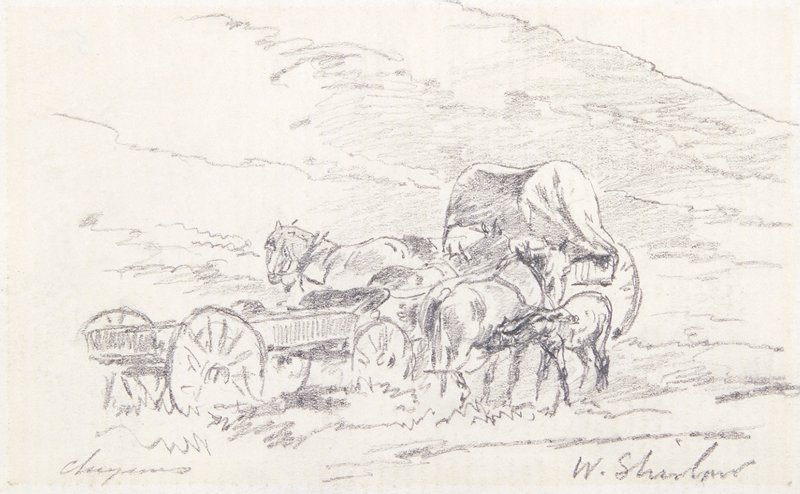 Sketch made on Indian Reservation, Montana, Walter Shirlaw, 19th century