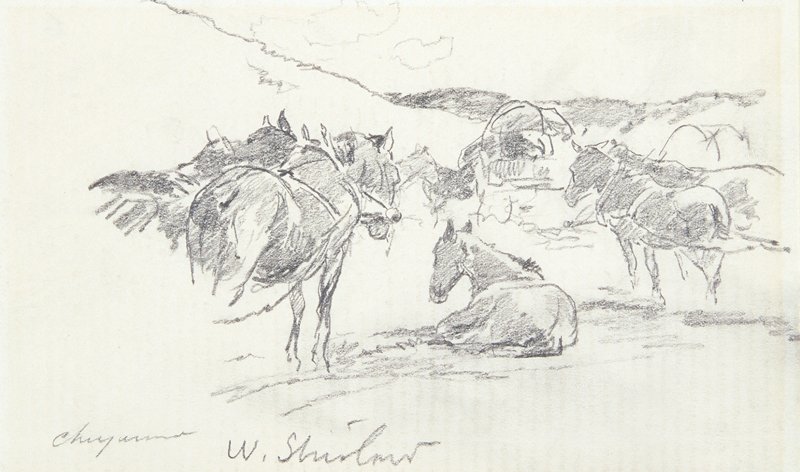 Sketch made on Indian Reservation, Montana, Walter Shirlaw, 19th century
