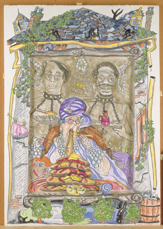 Preparatory drawing for the house for 'The Pancake Eater', Red Grooms, 1980