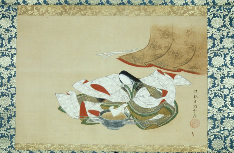 Ono no Komachi Washing the Poem Paper, Tsukioka Settei, 1772–86