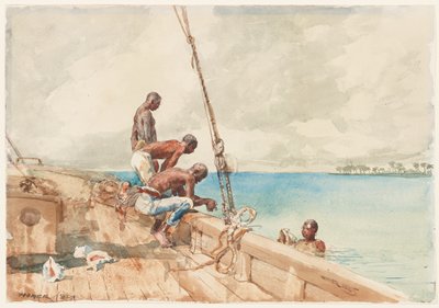 Dokumentasi “The Conch Divers”; Watercolor, blotting, lifting, and scraping, over graphite on ivory paper. Minneapolis Institute of Art.