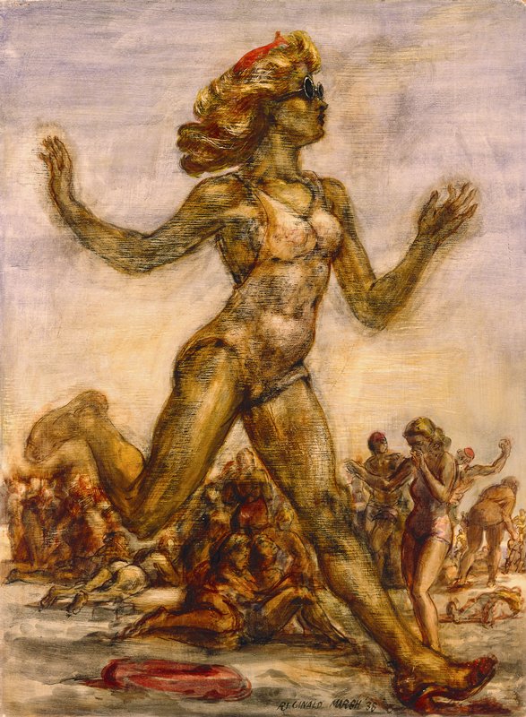 Girl Running on Beach, Reginald Marsh, 1938